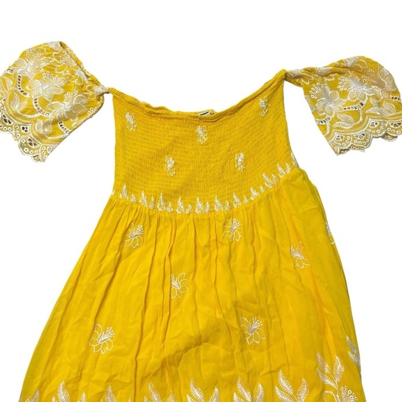 Flying Tomato Yellow Boho Floral Eyelet
Embroidered Smock Mini Sun Dress - Picture 12 of 12